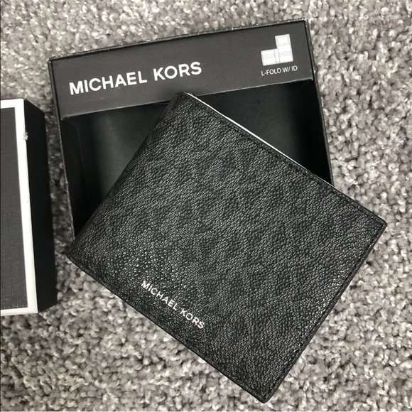 Michael Kors Jet Set L- Fold Card With ID Leather Mens L-Fold Card Wallet - Picture 2 of 8